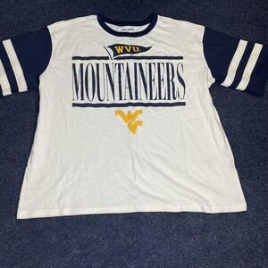 West Virginia Mountaineers Shirt Mens Medium White NCAA Football Champion Ringer